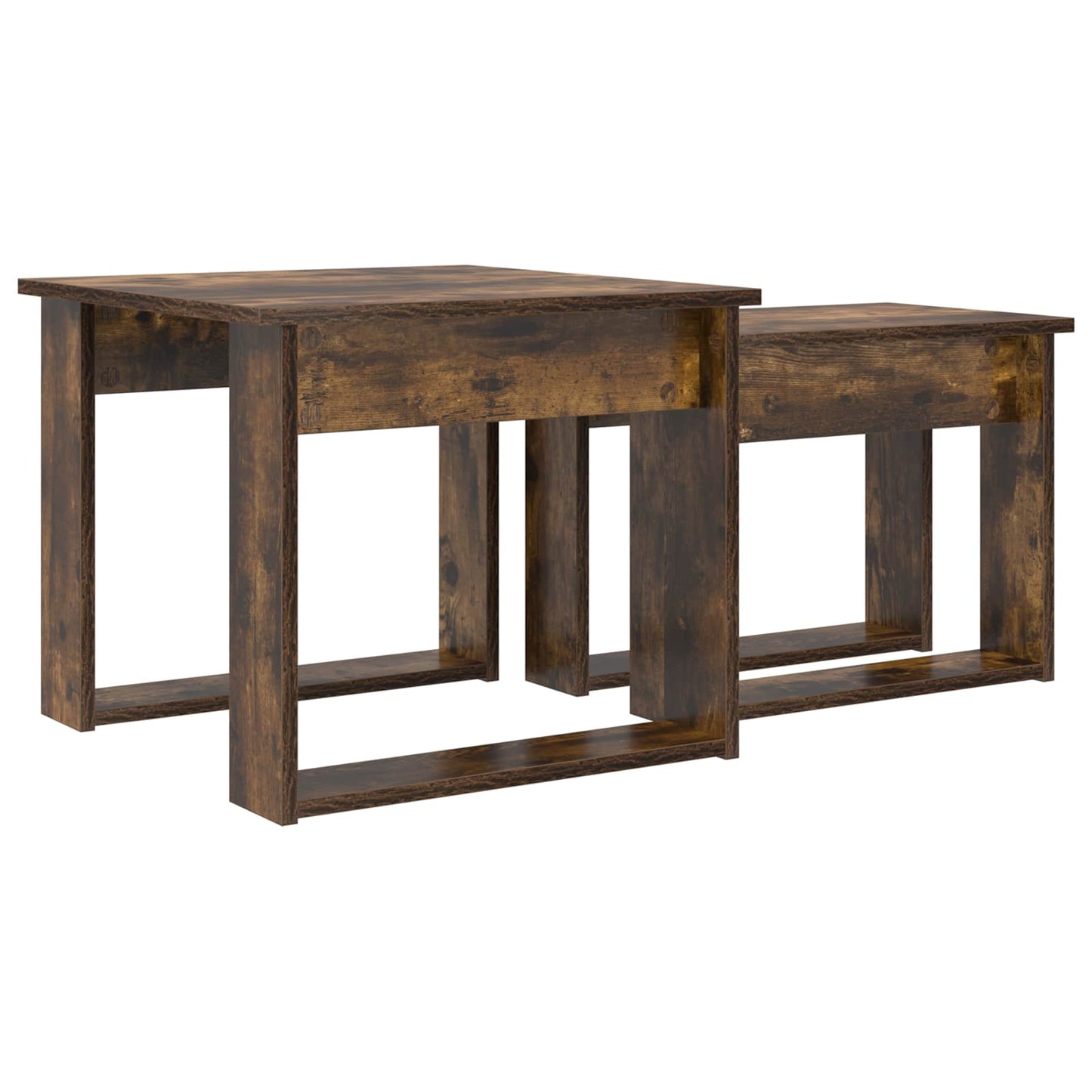 Coffee Table Set 2 pcs Smoked Oak Engineered Wood