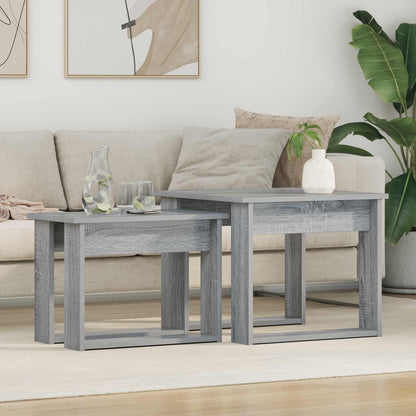 Coffee Table Set 2 pcs Grey Sonoma Engineered Wood