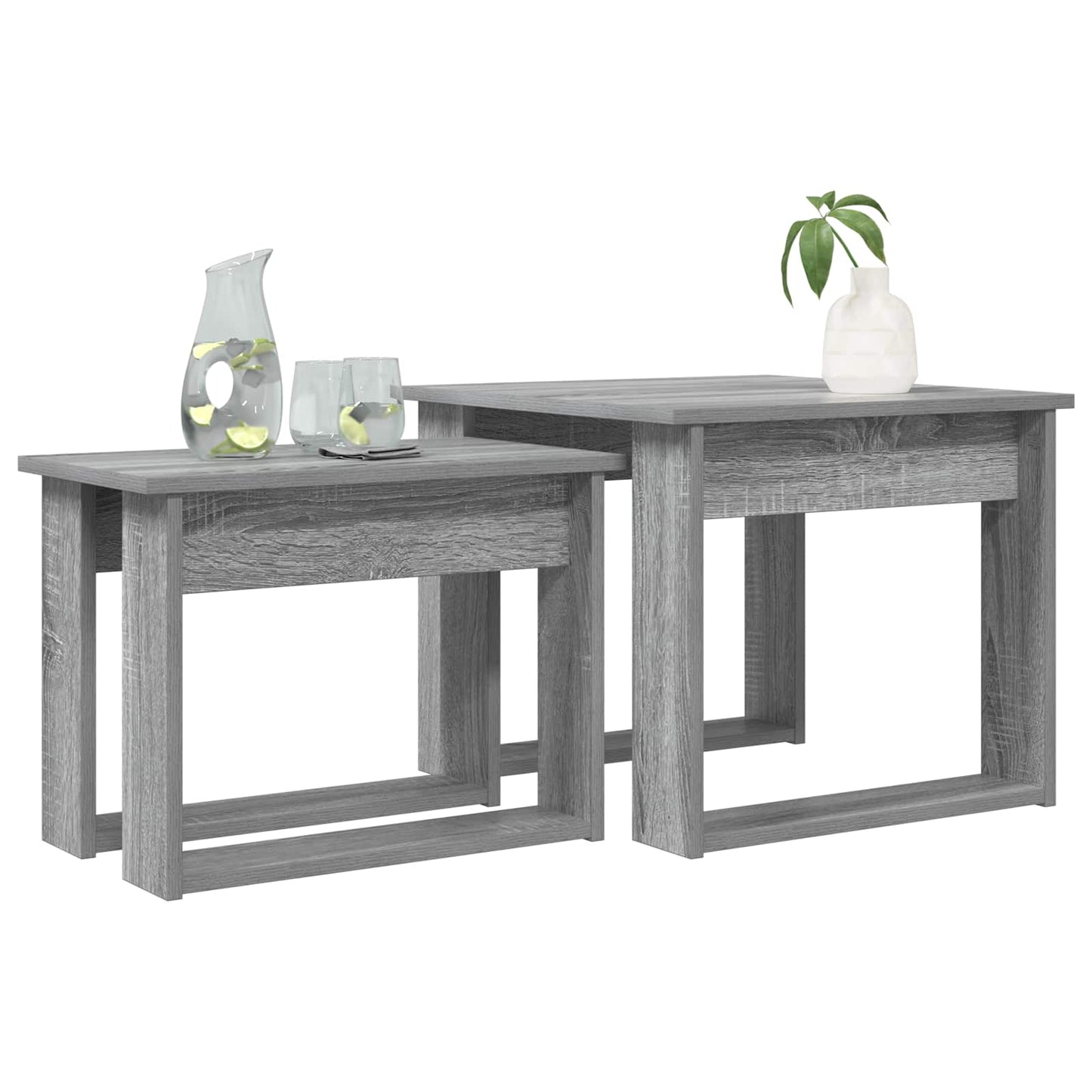 Coffee Table Set 2 pcs Grey Sonoma Engineered Wood