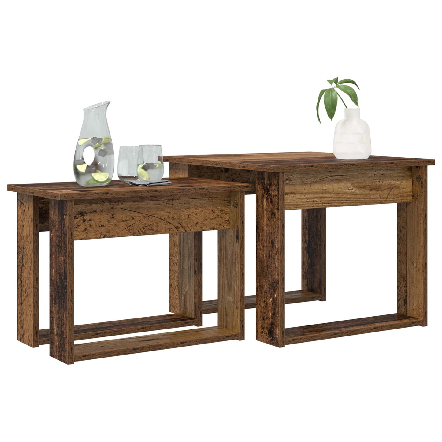 Coffee Table Set 2 pcs Old Wood 50 x 52 x 42 cm Engineered Wood