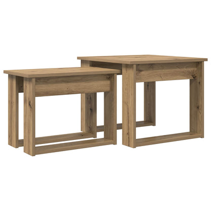 Coffee Table Set 2 pcs Artisan Oak Engineered Wood