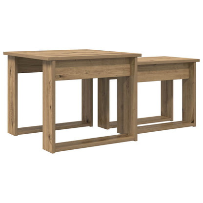 Coffee Table Set 2 pcs Artisan Oak Engineered Wood