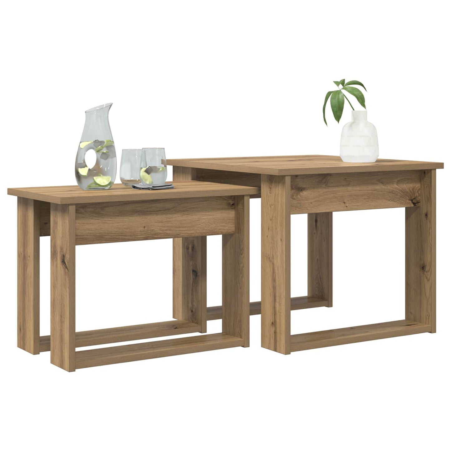 Coffee Table Set 2 pcs Artisan Oak Engineered Wood