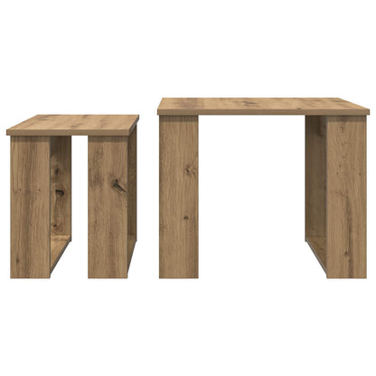 Coffee Table Set 2 pcs Artisan Oak Engineered Wood