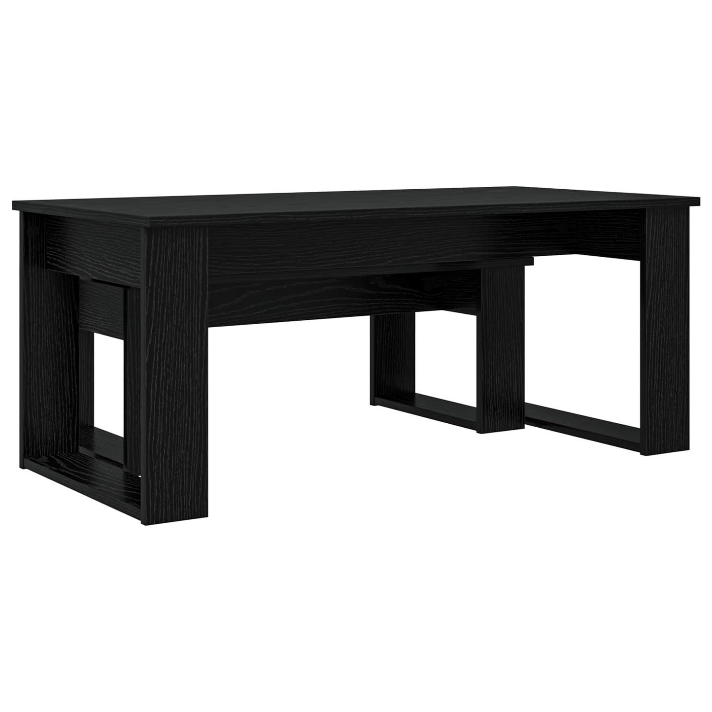 Coffee Table Set 2 pcs Black Oak Engineered Wood