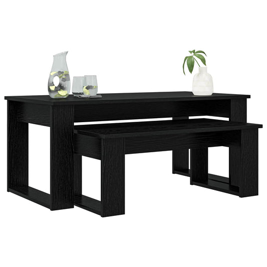 Coffee Table Set 2 pcs Black Oak 100 x 50 x 42 cm