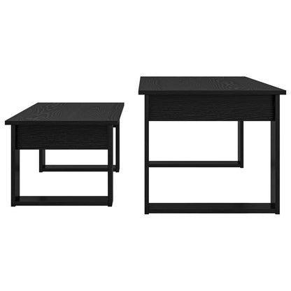 Coffee Table Set 2 pcs Black Oak Engineered Wood
