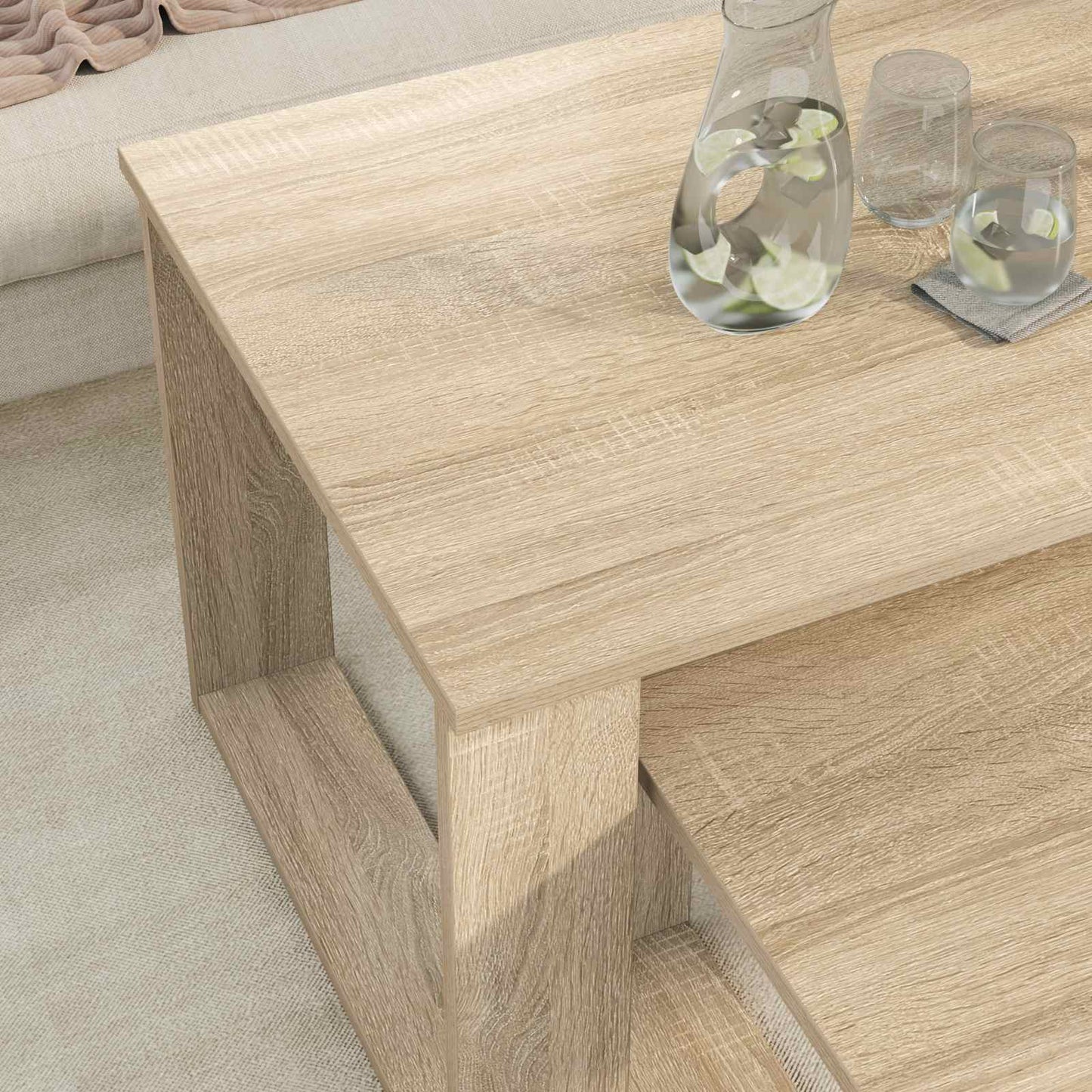 Coffee Table Set 2 pcs Sonoma Oak Engineered Wood