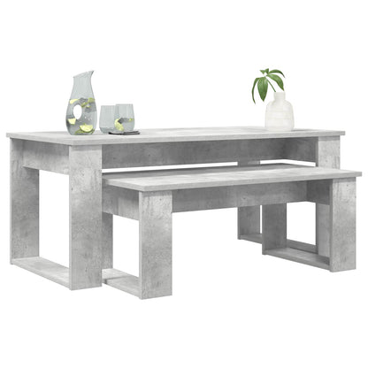 Coffee Table Set 2 pcs Concrete Grey Engineered Wood