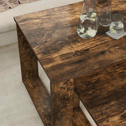 Coffee Table Set 2 pcs Smoked Oak Engineered Wood