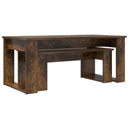 Coffee Table Set 2 pcs Smoked Oak Engineered Wood