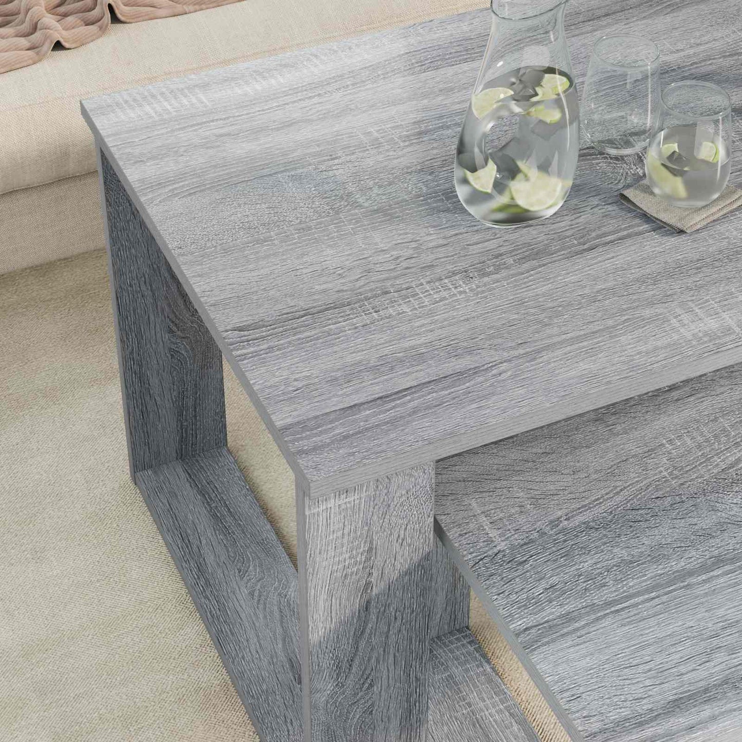 Coffee Table Set 2 pcs Grey Sonoma Engineered Wood