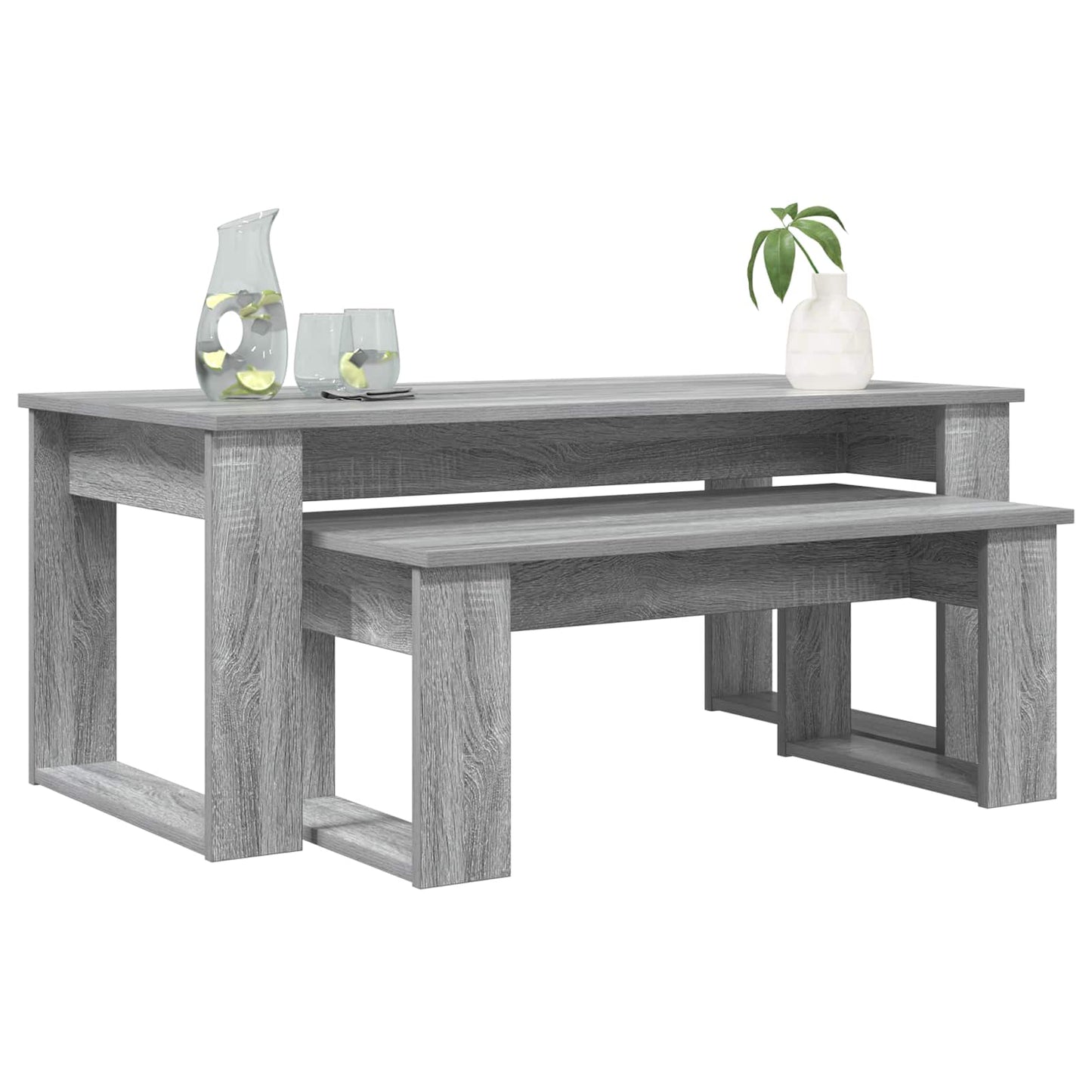 Coffee Table Set 2 pcs Grey Sonoma Engineered Wood