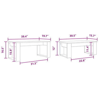 Coffee Table Set 2 pcs Grey Sonoma Engineered Wood