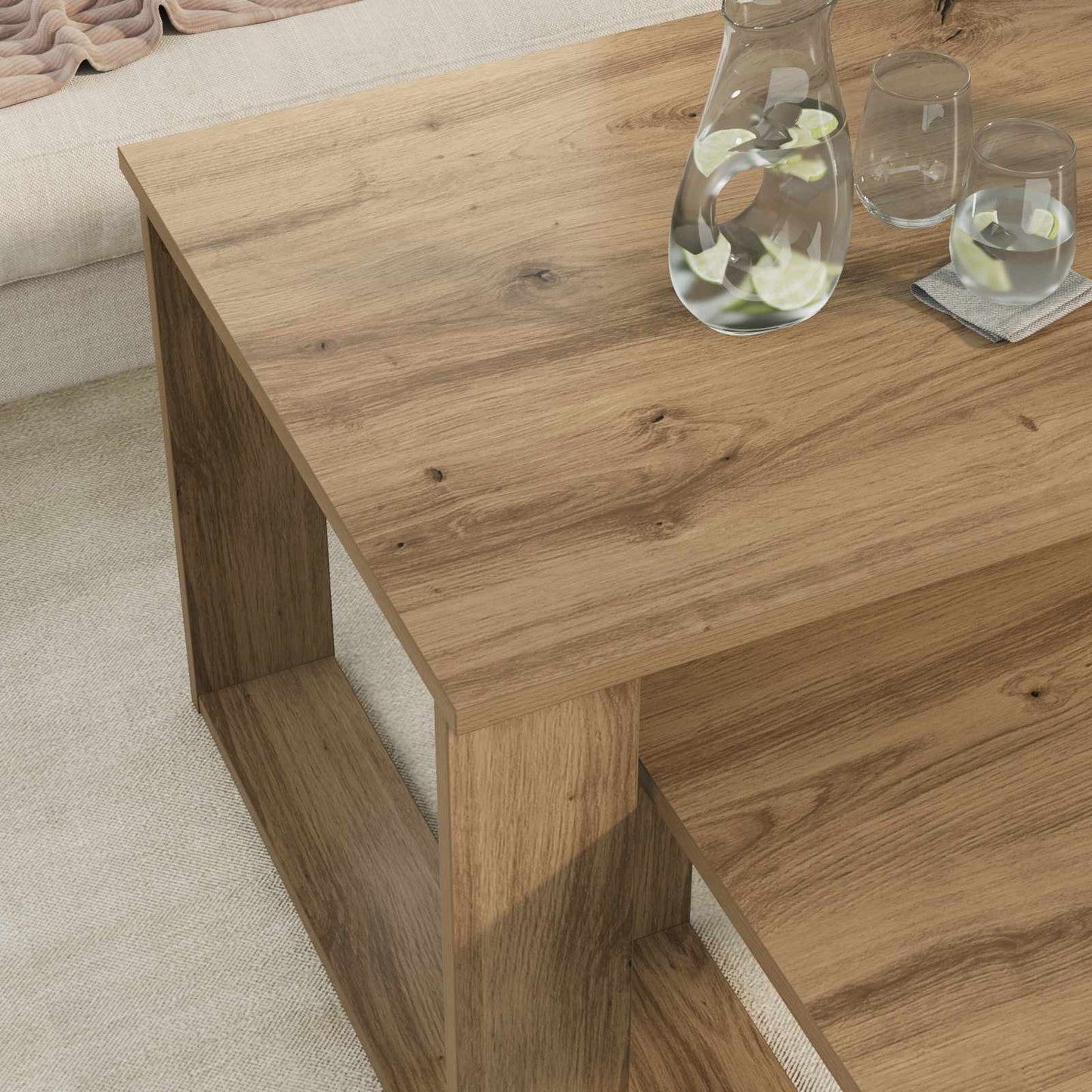 Coffee Table Set 2 pcs Artisan Oak Engineered Wood