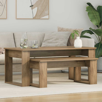 Coffee Table Set 2 pcs Artisan Oak Engineered Wood