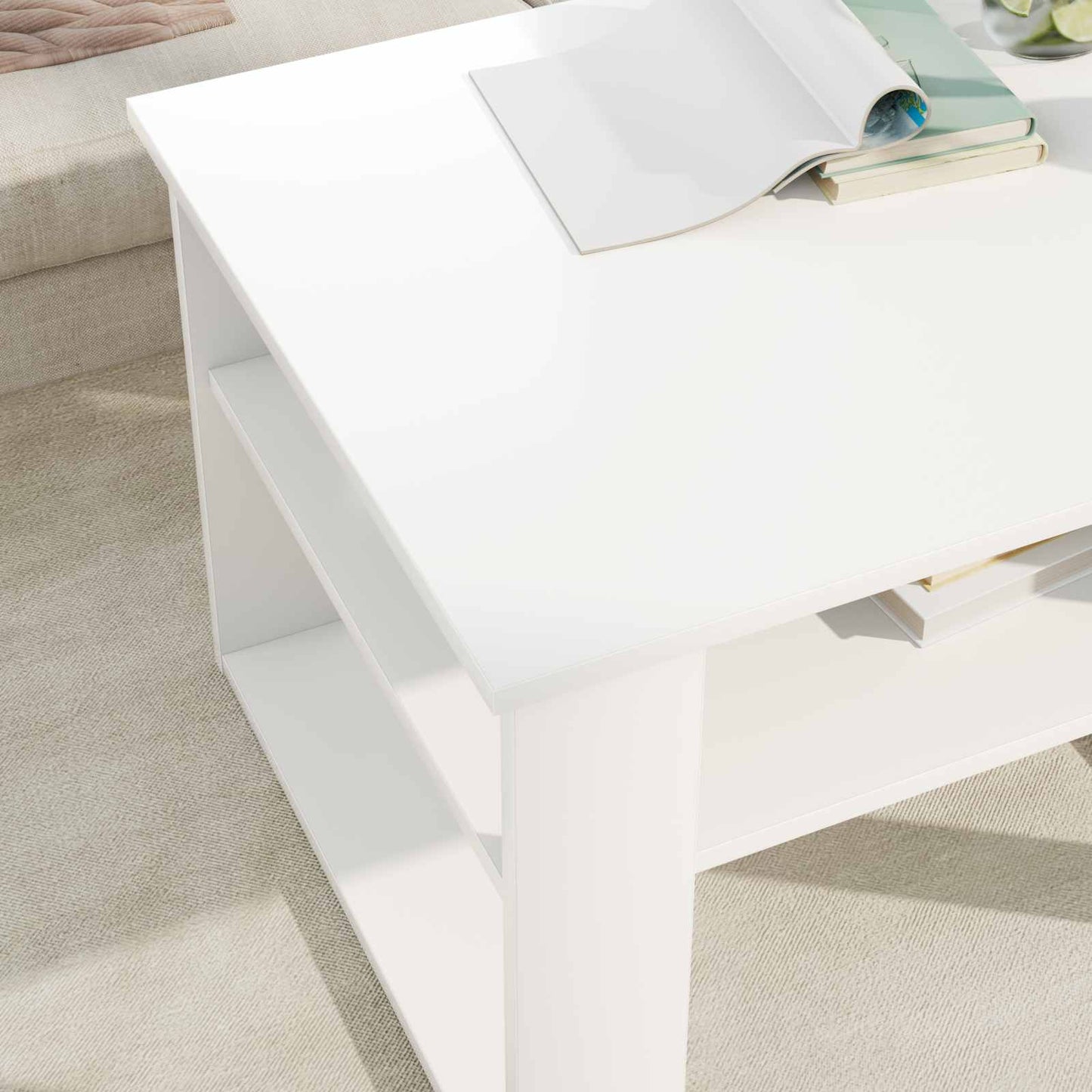Coffee Table White 64 x 54 x 44 cm Engineered Wood