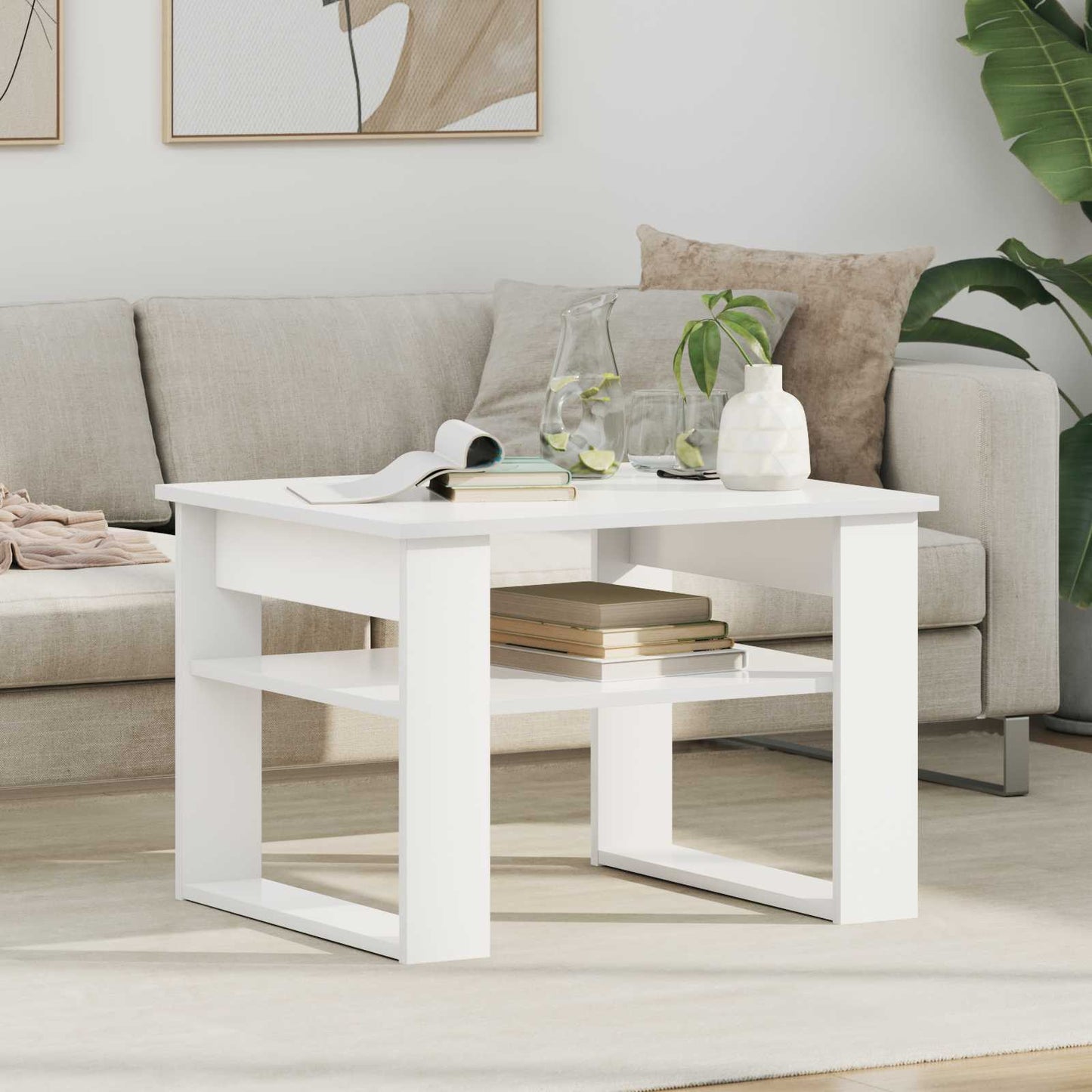 Coffee Table White 64 x 54 x 44 cm Engineered Wood