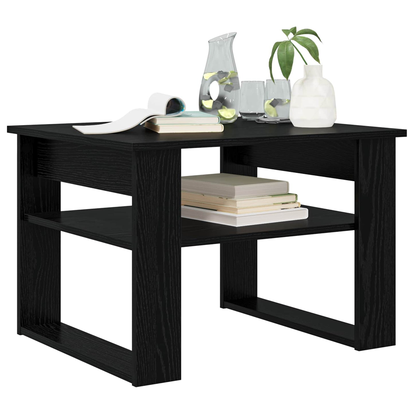 Coffee Table Black Oak 64 x 54 x 44 cm Engineered Wood