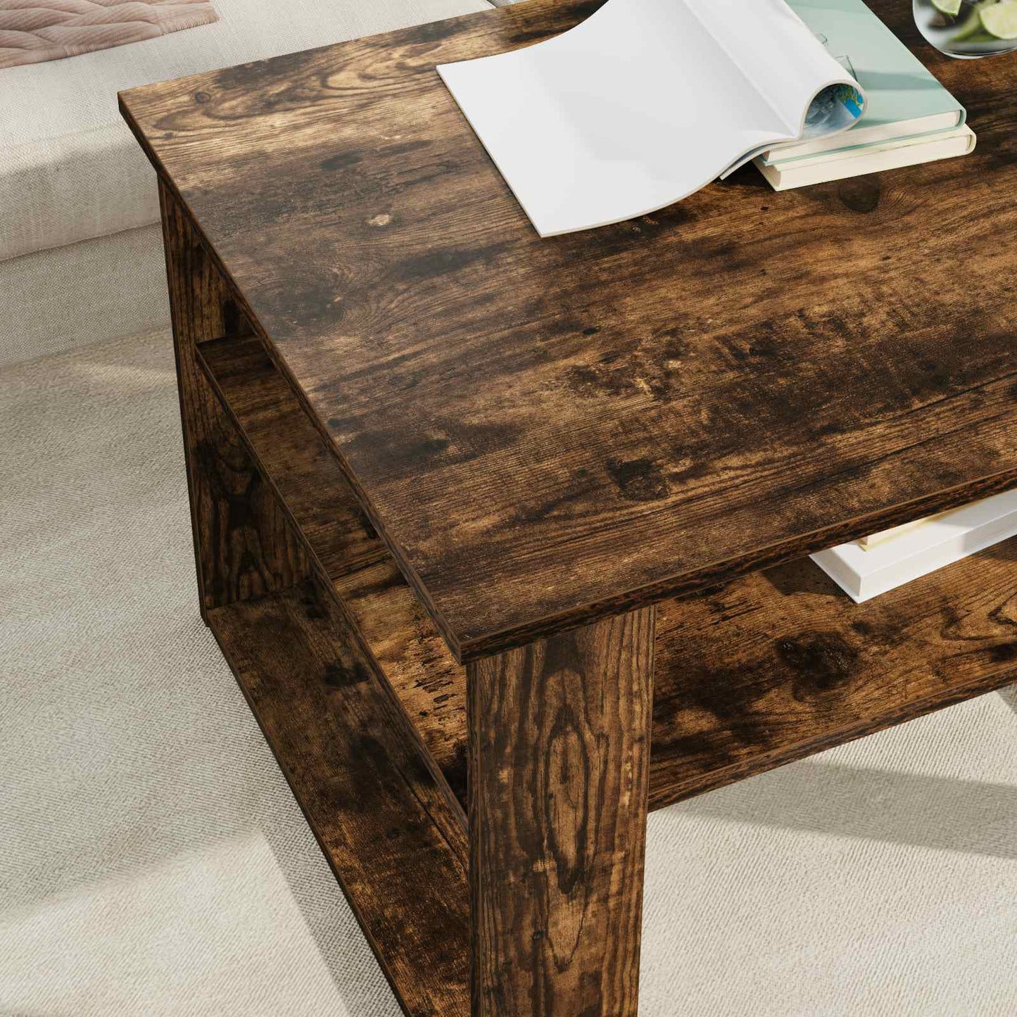 Coffee Table Smoked Oak 64 x 54 x 44 cm Engineered Wood