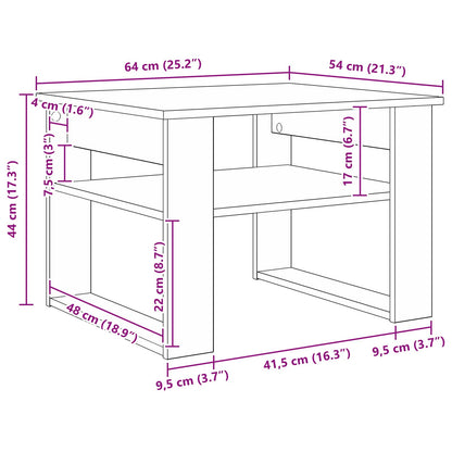 Coffee Table Grey Sonoma 64 x 54 x 44 cm Engineered Wood