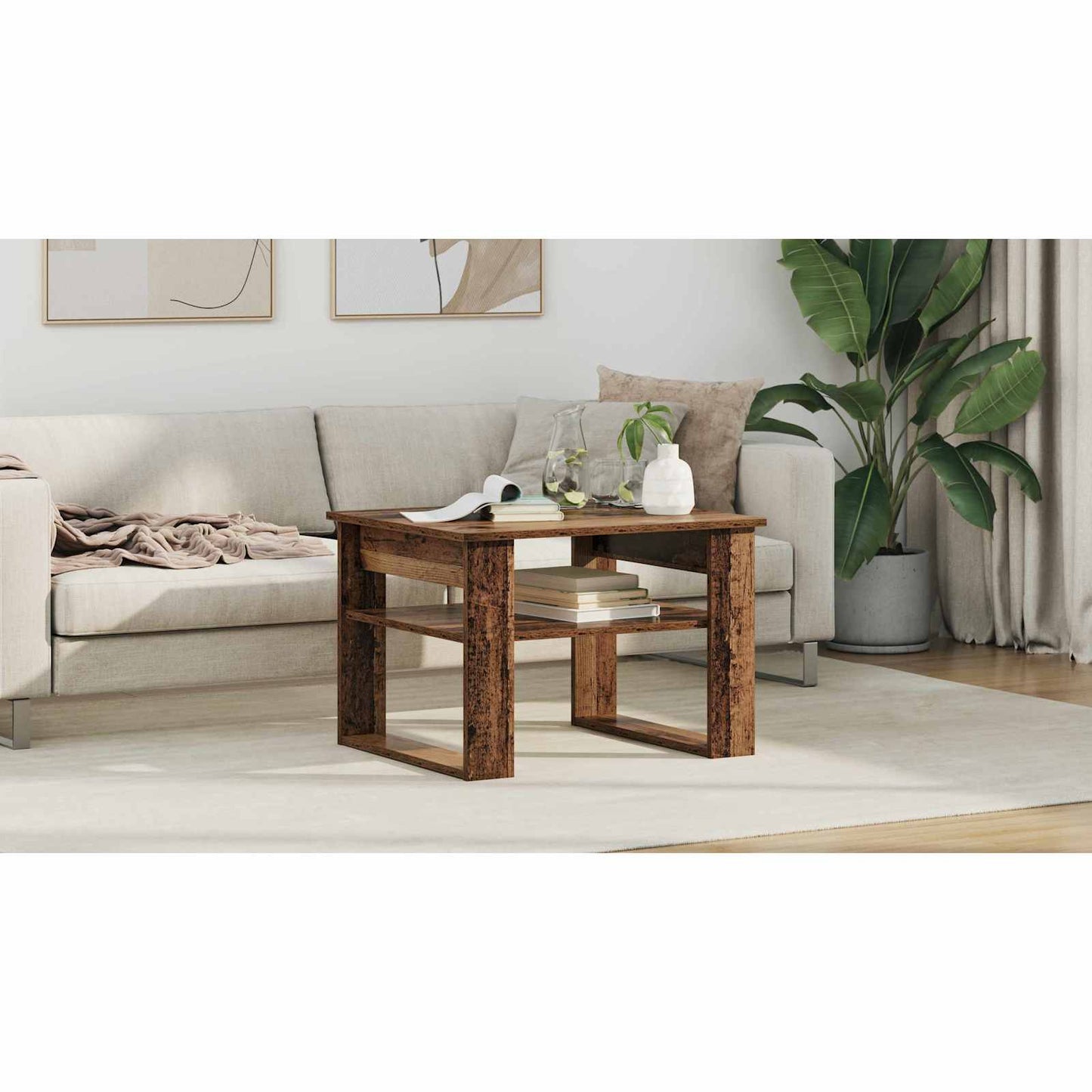 Coffee Table Old Wood 64 x 54 x 44 cm Engineered Wood