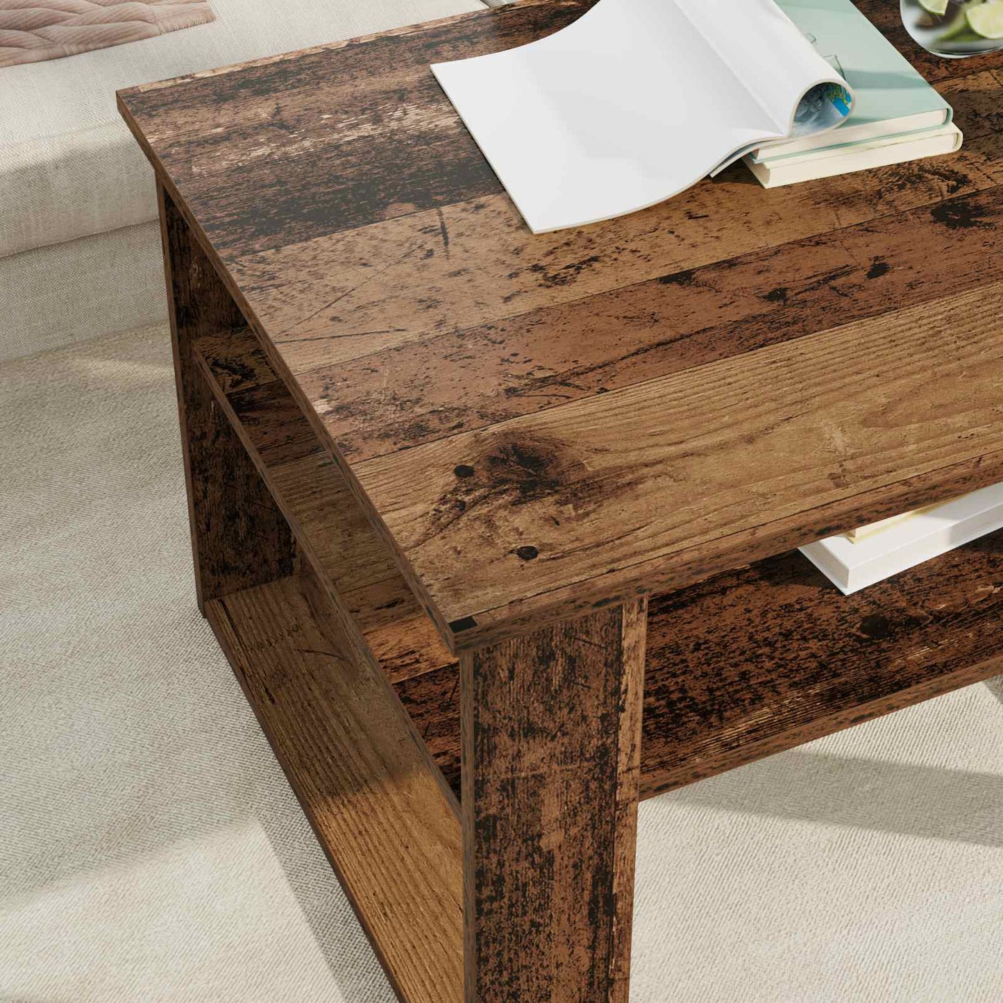 Coffee Table Old Wood 64 x 54 x 44 cm Engineered Wood