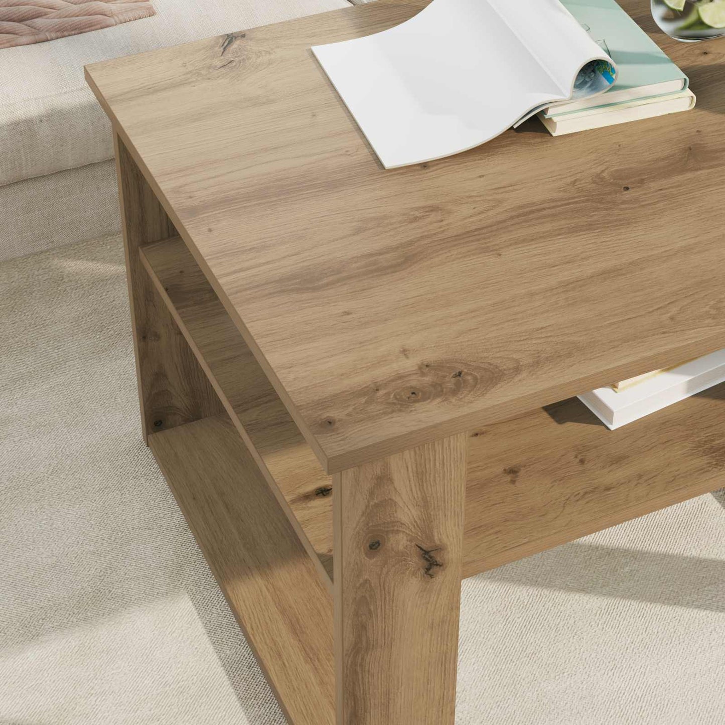 Coffee Table Artisan Oak 64 x 54 x 44 cm Engineered Wood