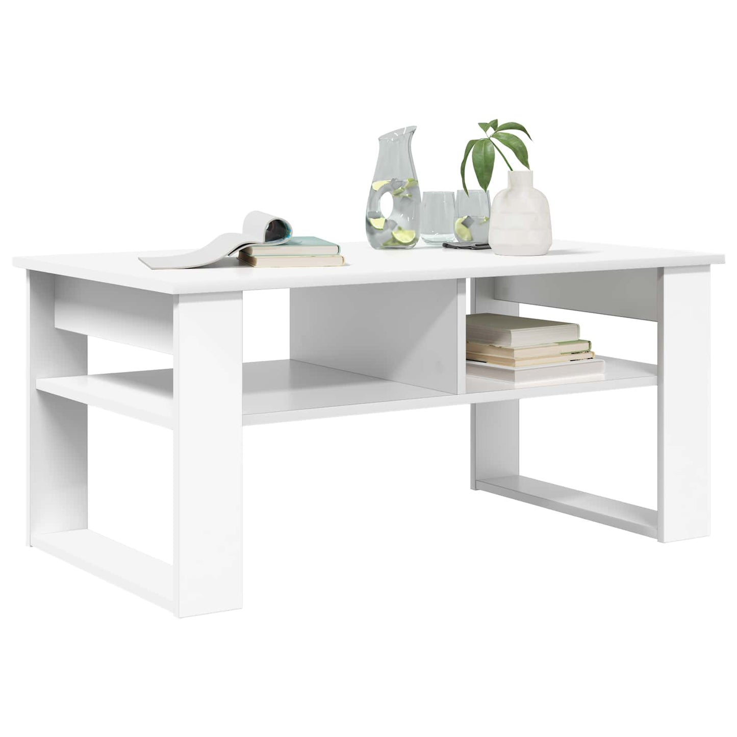 Coffee Table White 96 x 54 x 44 cm Engineered Wood