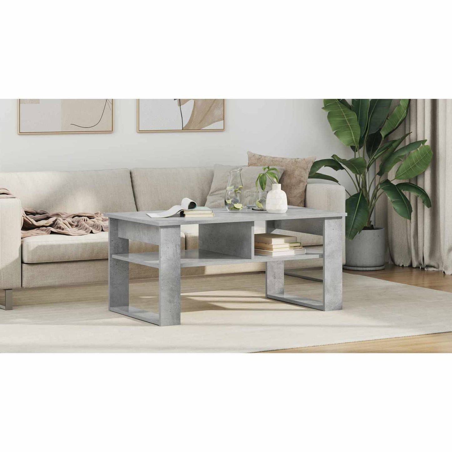 Coffee Table Concrete Grey 96 x 54 x 44 cm Engineered Wood