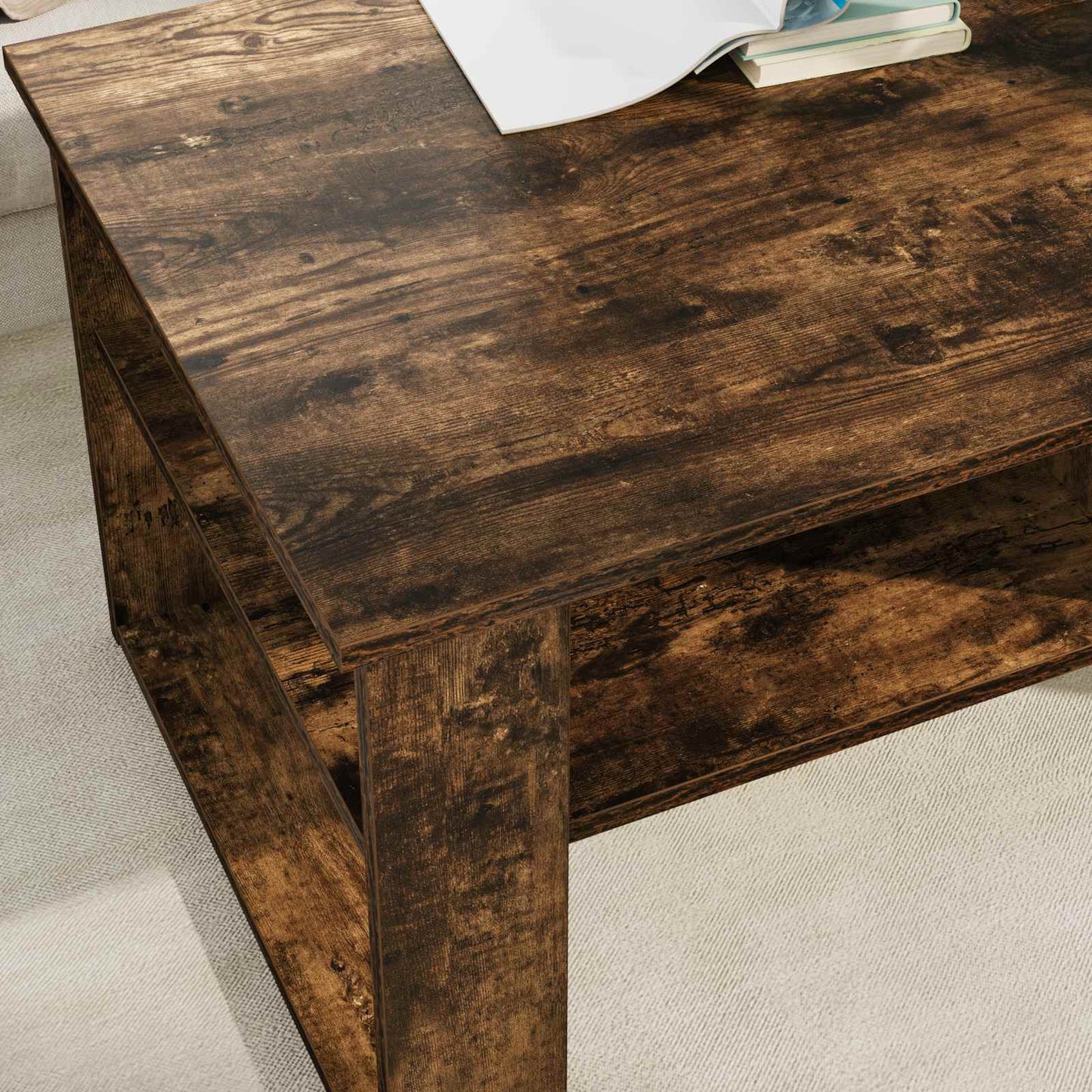 Coffee Table Smoked Oak 96 x 54 x 44 cm Engineered Wood