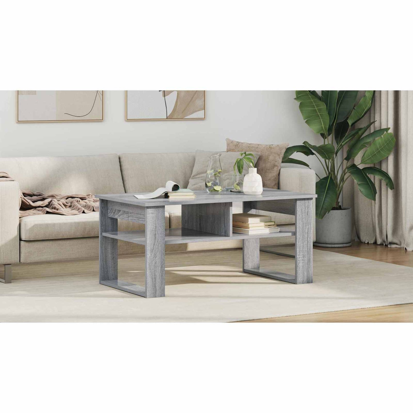 Coffee Table Grey Sonoma 96 x 54 x 44 cm Engineered Wood