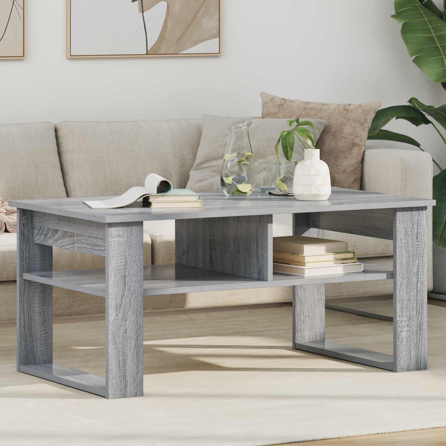 Coffee Table Grey Sonoma 96 x 54 x 44 cm Engineered Wood