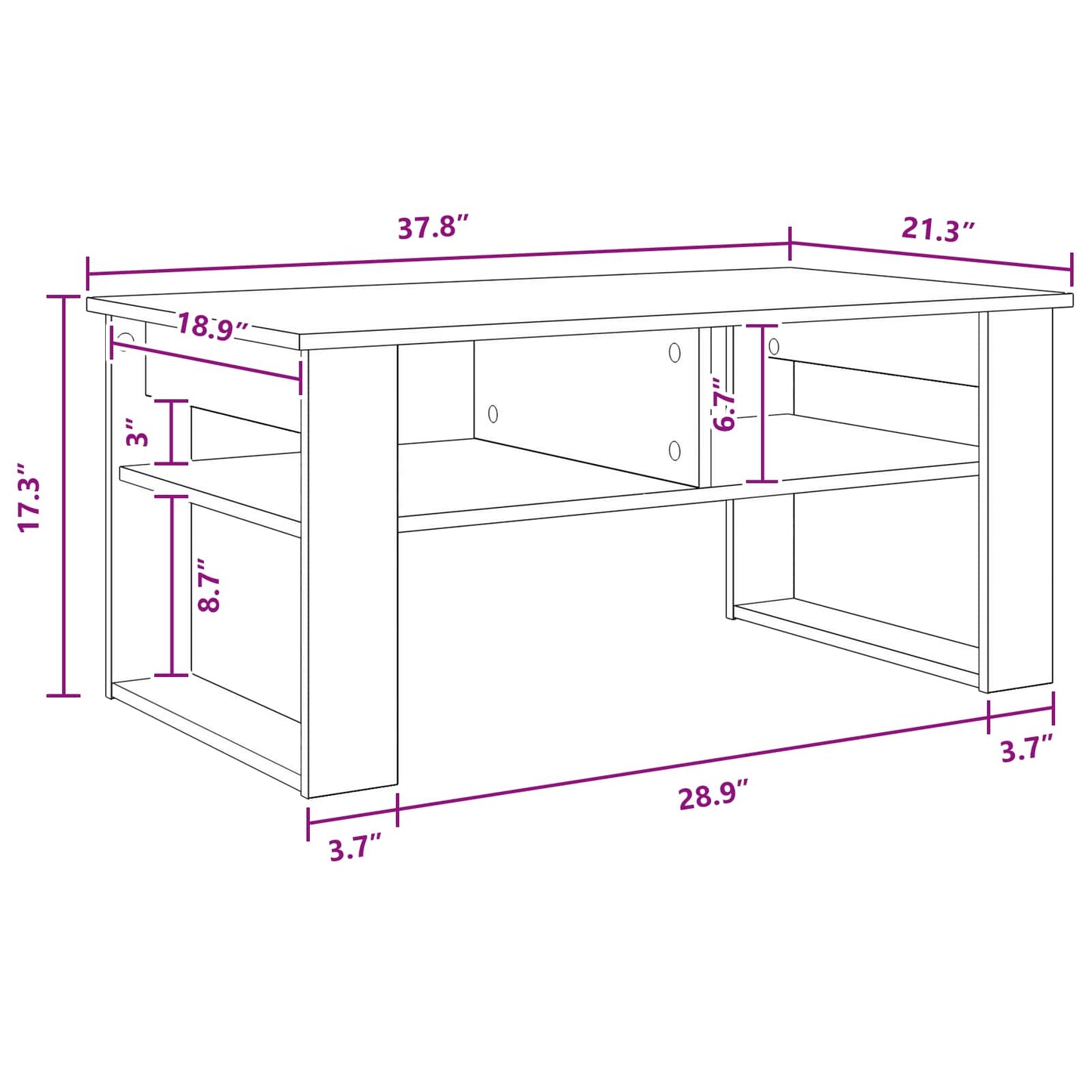 Coffee Table Grey Sonoma 96 x 54 x 44 cm Engineered Wood