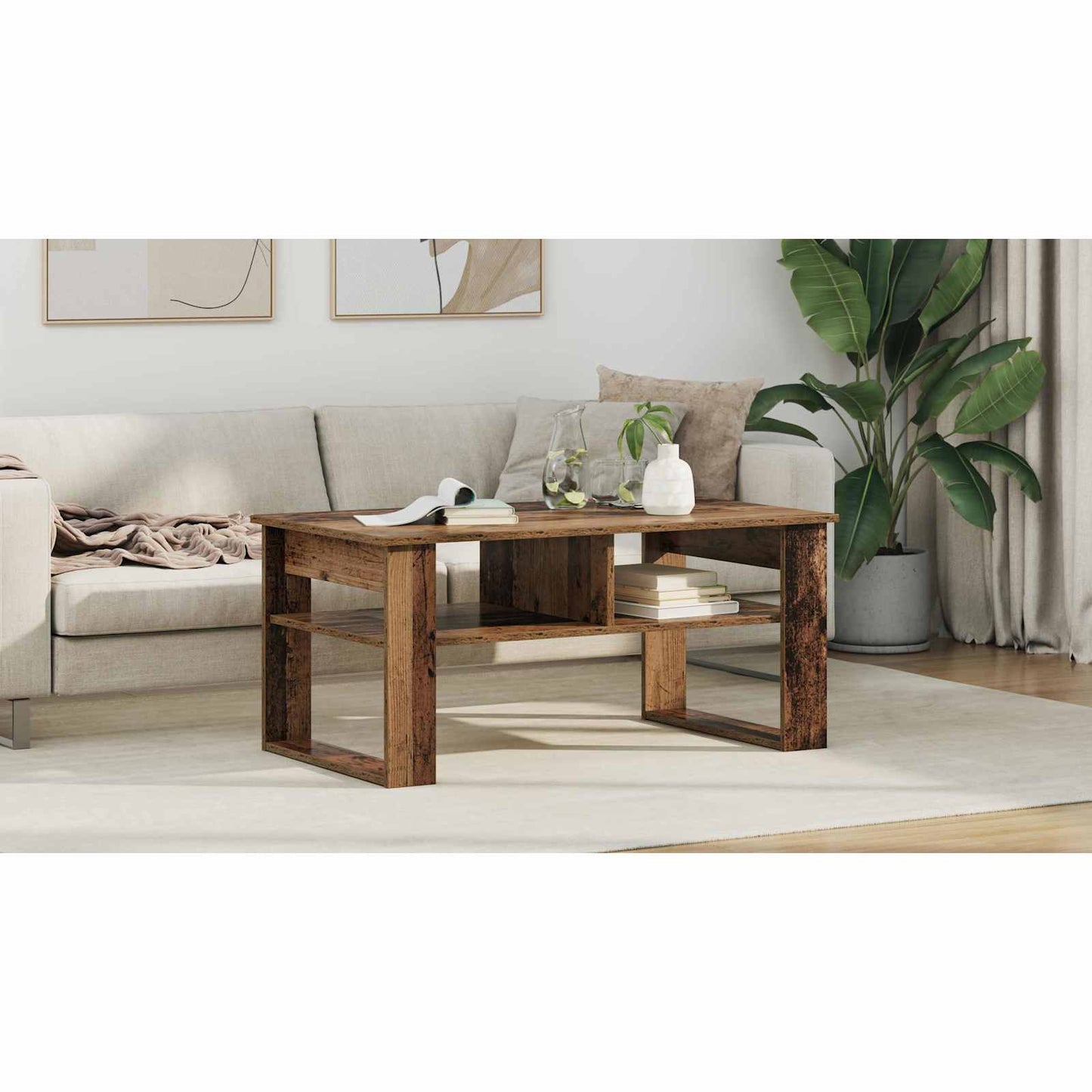 Coffee Table Old Wood 96 x 54 x 44 cm Engineered Wood
