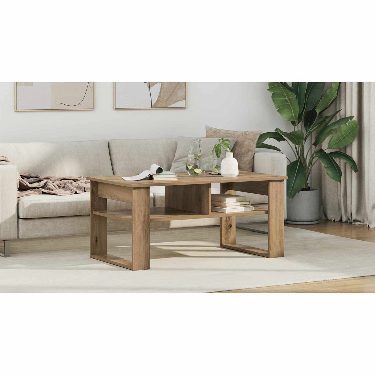 Coffee Table Artisan Oak 96 x 54 x 44 cm Engineered Wood