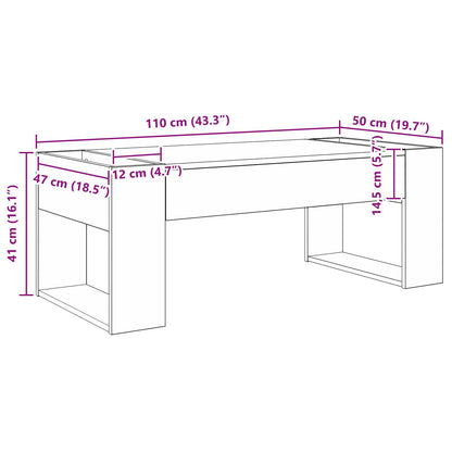 Coffee Table Sonoma Oak 110 x 50 x 41 cm Engineered Wood