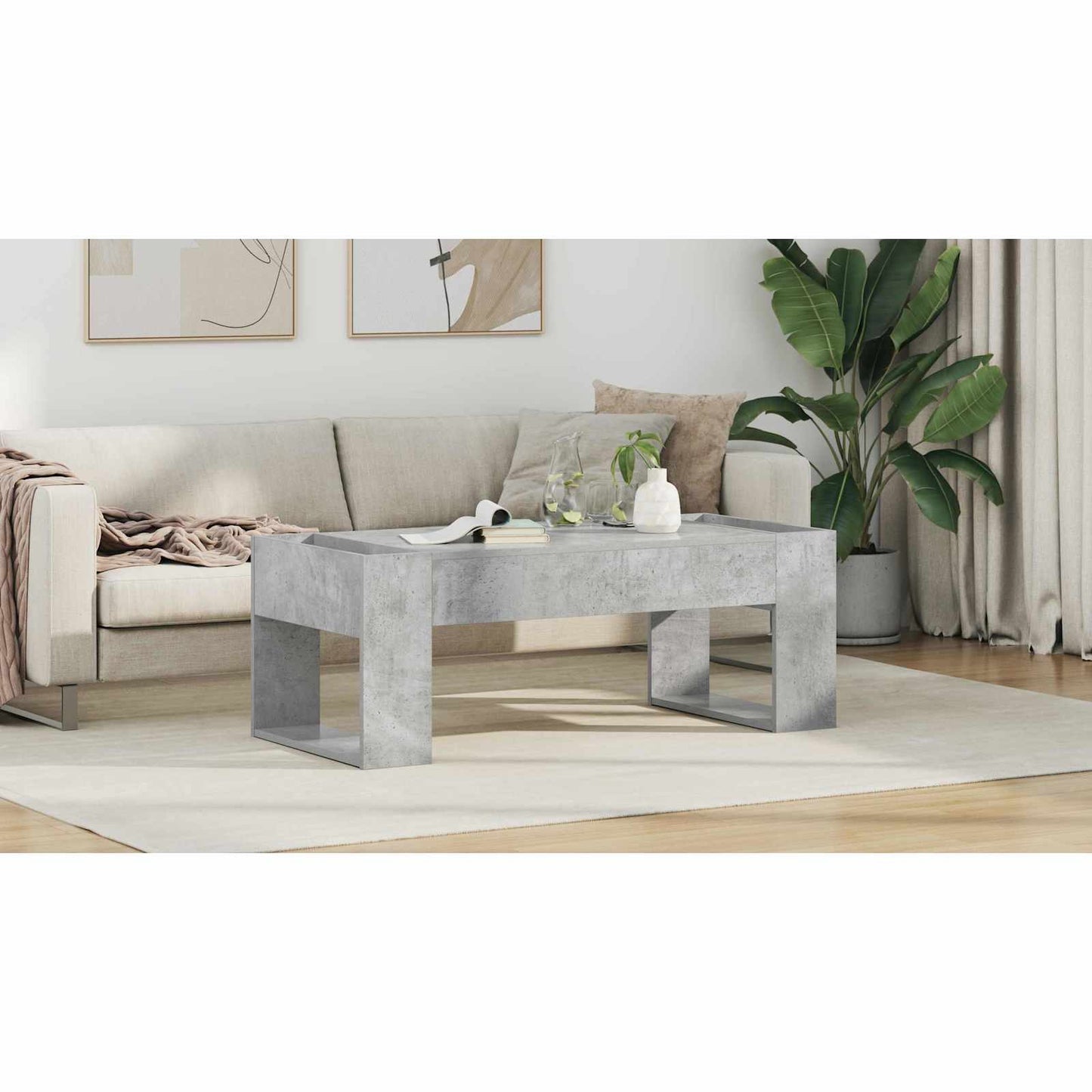 Coffee Table Concrete Grey 110 x 50 x 41 cm Engineered Wood