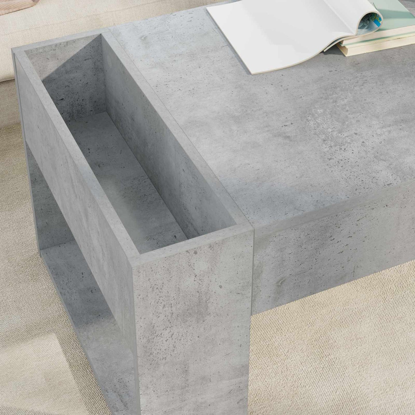 Coffee Table Concrete Grey 110 x 50 x 41 cm Engineered Wood