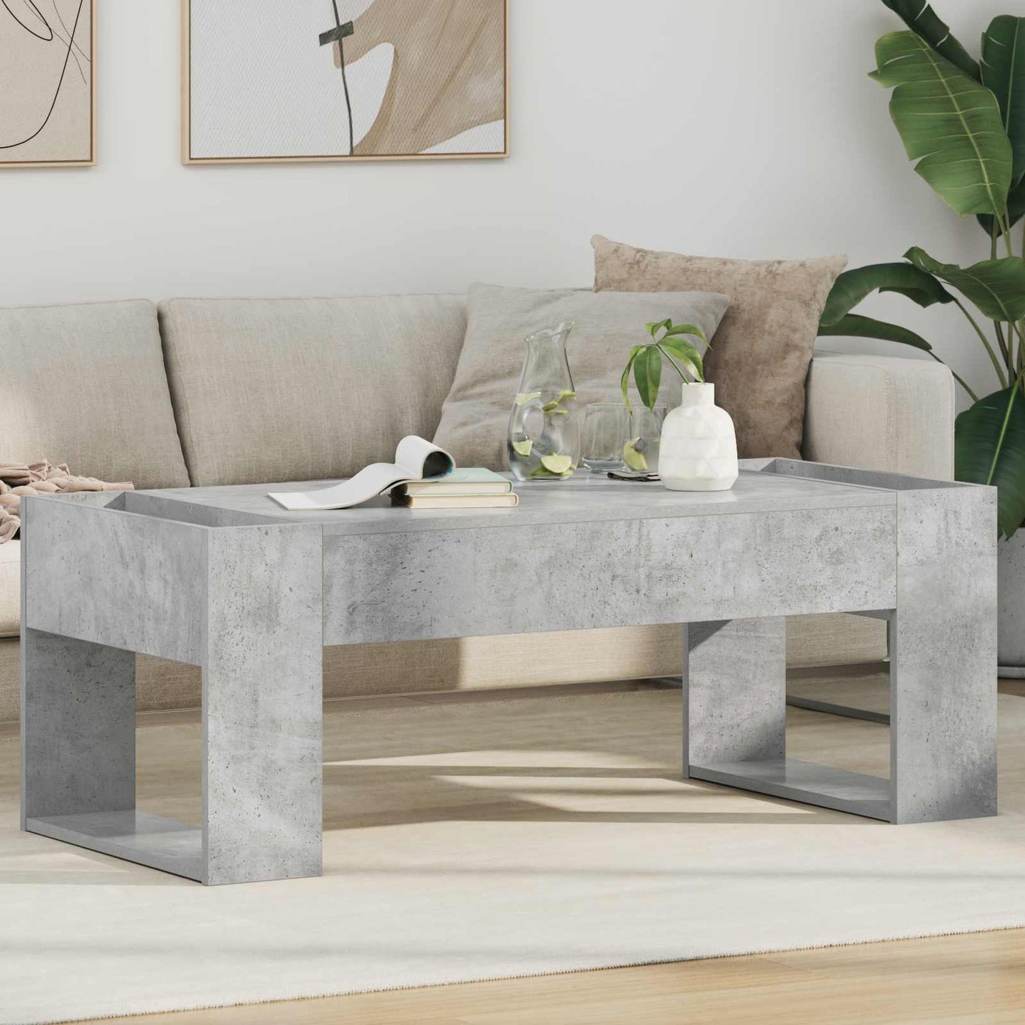 Coffee Table Concrete Grey 110 x 50 x 41 cm Engineered Wood