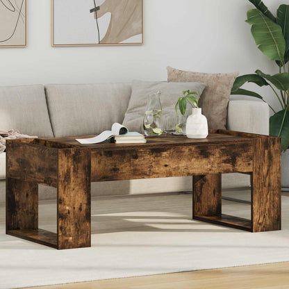 Coffee Table Smoked Oak 110 x 50 x 41 cm Engineered Wood