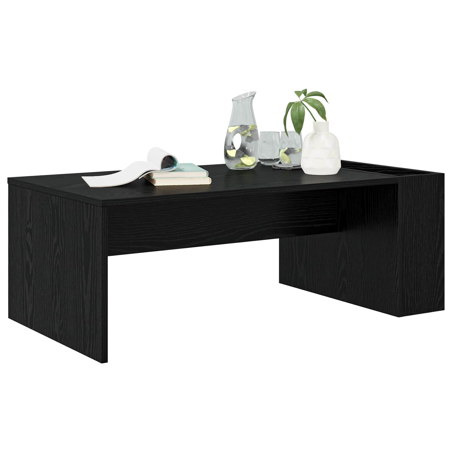 Coffee Table Black Oak 95 x 50 x 34 cm Engineered Wood