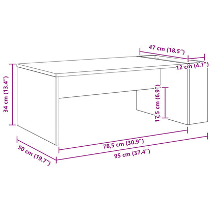 Coffee Table Sonoma Oak 95 x 50 x 34 cm Engineered Wood