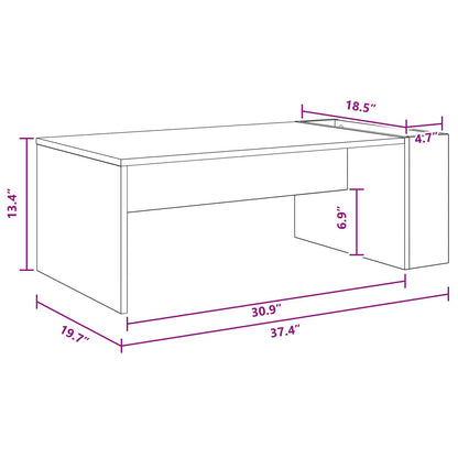 Coffee Table Sonoma Oak 95 x 50 x 34 cm Engineered Wood