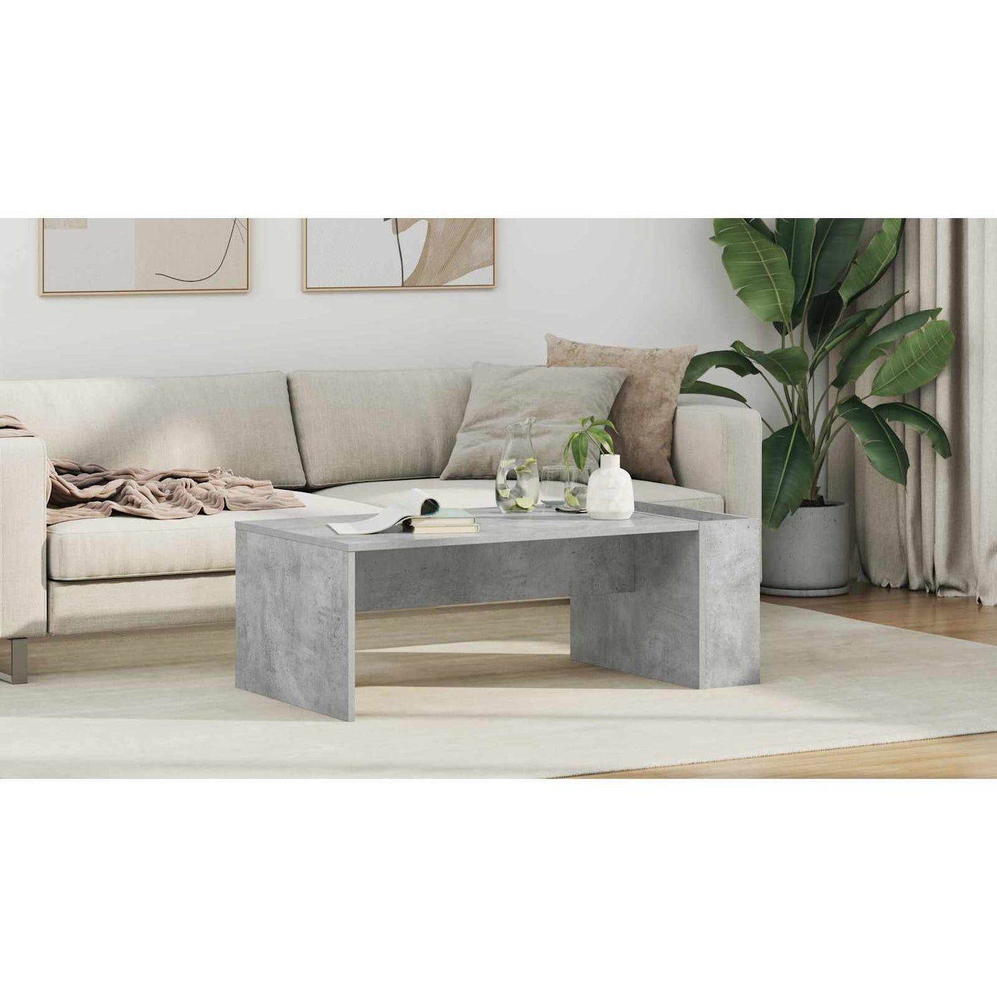 Coffee Table Concrete Grey 95 x 50 x 34 cm Engineered Wood