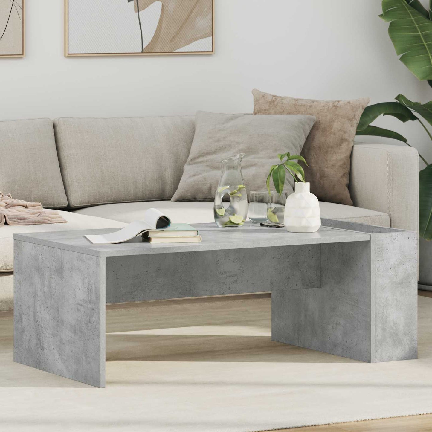 Coffee Table Concrete Grey 95 x 50 x 34 cm Engineered Wood