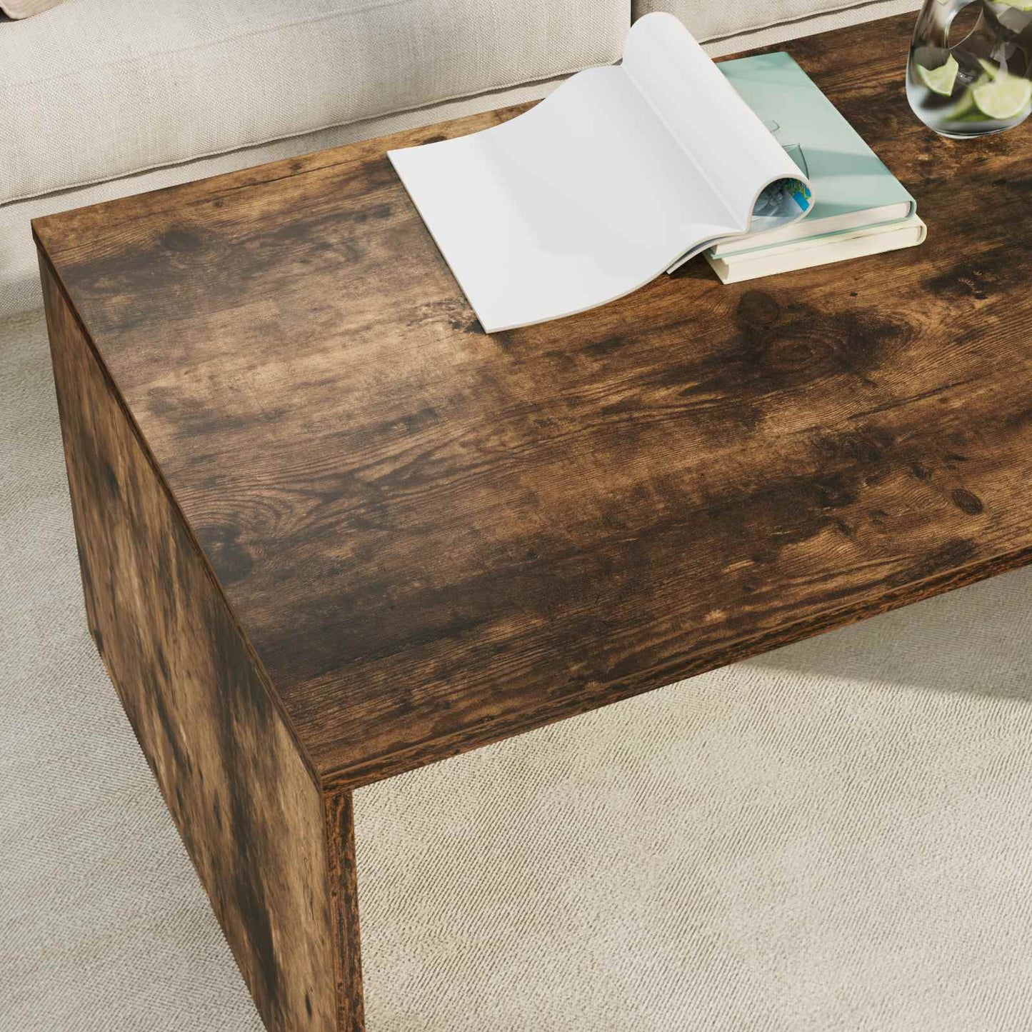 Coffee Table Smoked Oak 95 x 50 x 34 cm Engineered Wood