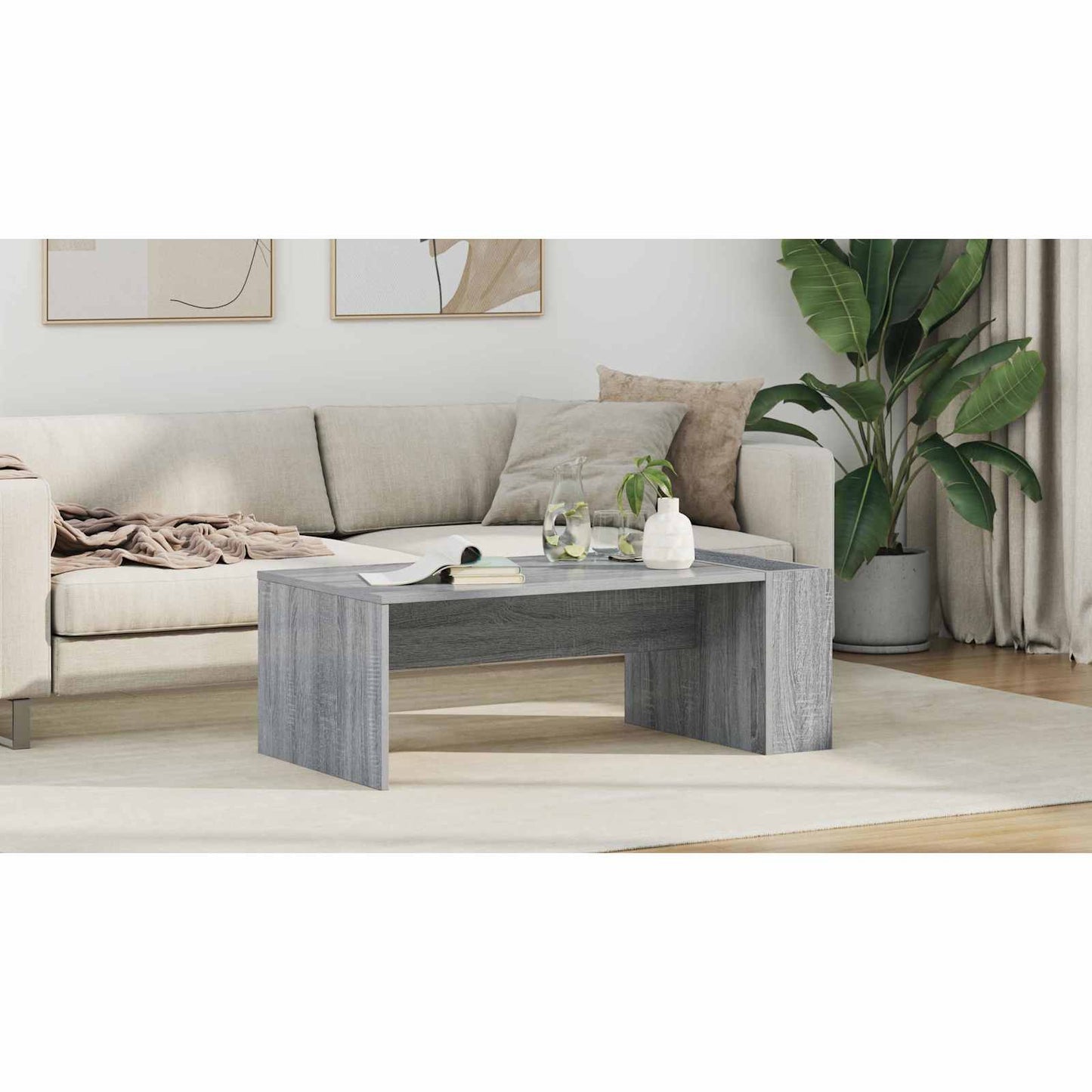 Coffee Table Grey Sonoma 95 x 50 x 34 cm Engineered Wood