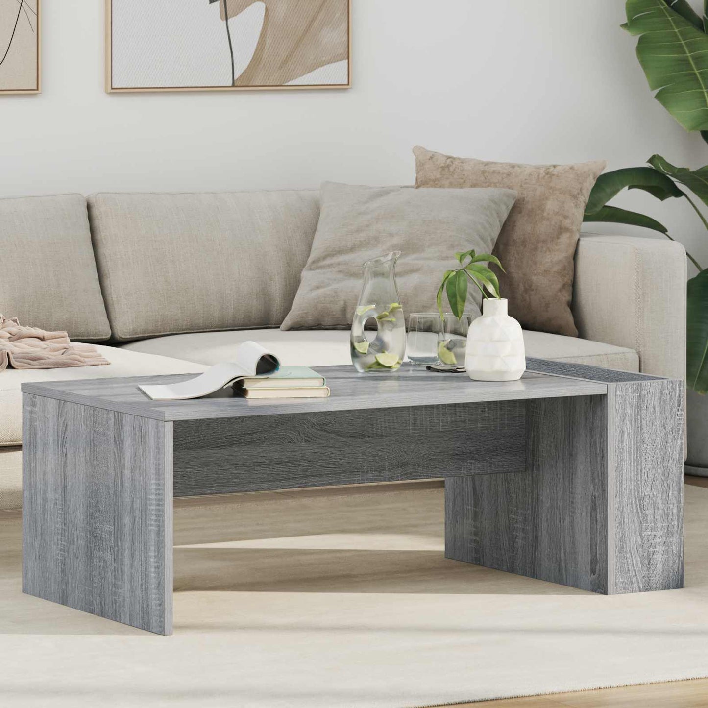 Coffee Table Grey Sonoma 95 x 50 x 34 cm Engineered Wood