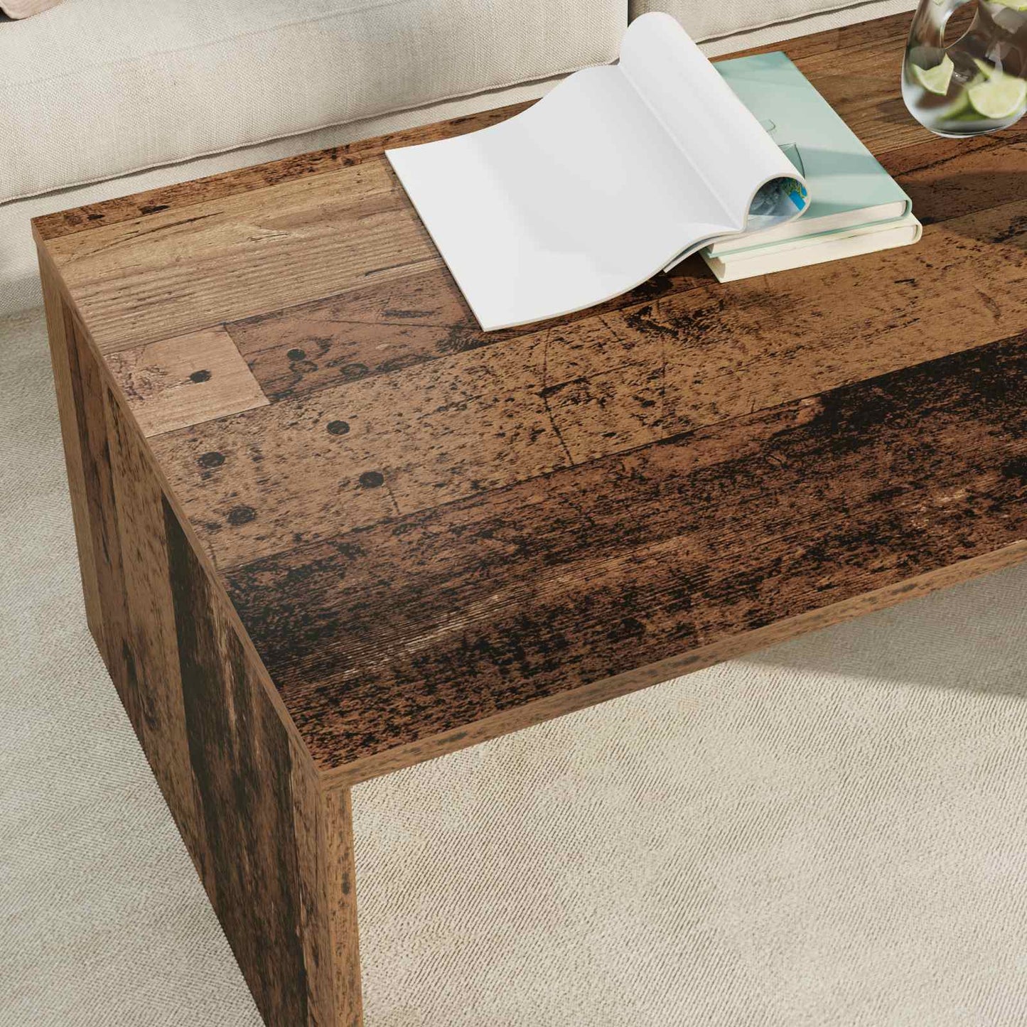 Coffee Table Old Wood 95 x 50 x 34 cm Engineered Wood